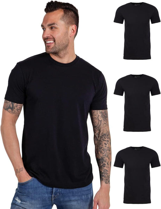 Men'S T-Shirts Soft Cotton Blend Crew Neck Tee S - 4XL Athletic Fit Plain Basic T-Shirt for Men